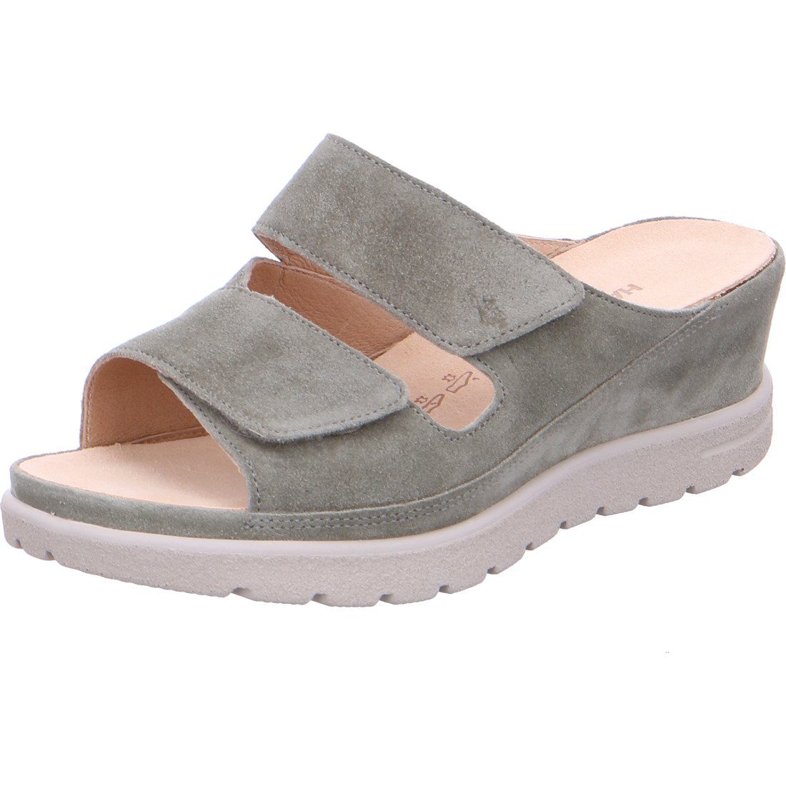 Hartjes Groove Pantolette Weite H - Velourleder Braun Mit Leo-Prägung